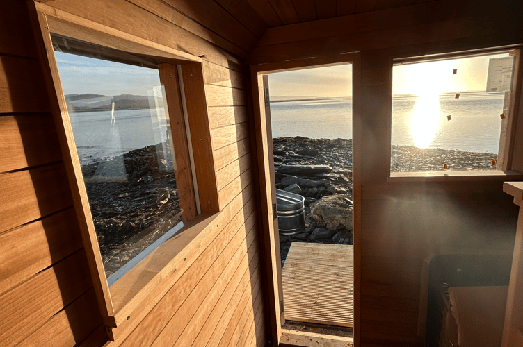 The view from the sauna, looking out over the estuary 