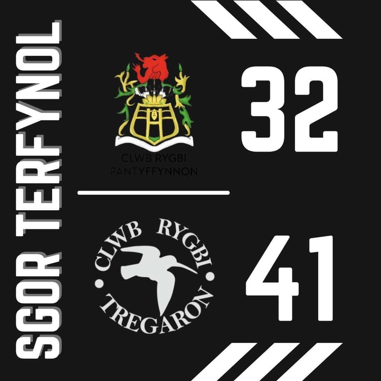 Visitors Tregaron RFC beat Pantyffynon by 41 to 32.