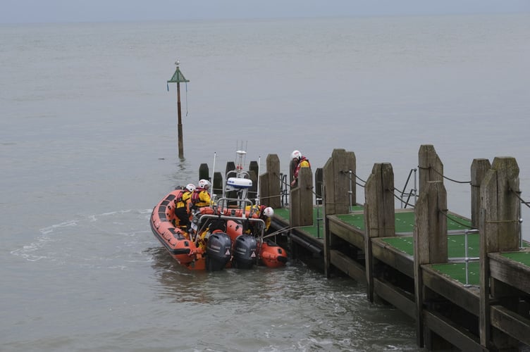 Aberystwyth RNLI putting the refurbished jetty to good use