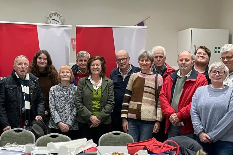 Eluned Morgan at the local party meeting in St Dogmaels