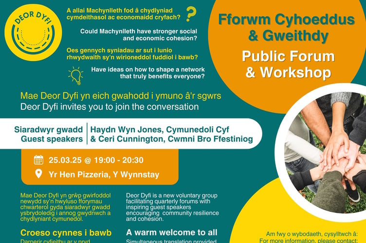 Deor Dyfi aims to bring together everyone who is working or wants to work towards making Machynlleth more resilient