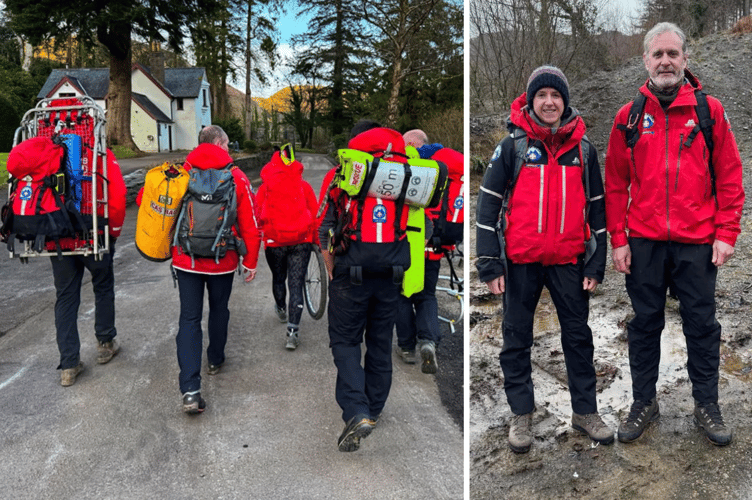 Aberdyfi Search & Rescue Team pictures of their latest rescue, left, and their new kit, right