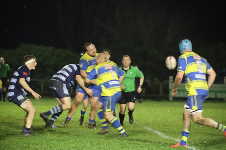 Aberystswyth came out on top in a full-blooded Pembrokeshire Cup tie against Aberaeron (Photo: Mike Binks)