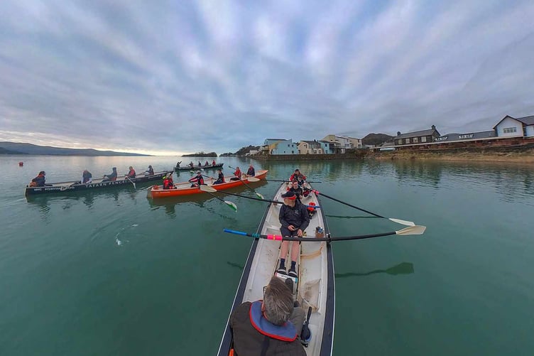 The boats in action along the Cob