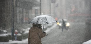 Patchy moderate snow with freezing rain, more rain tomorrow