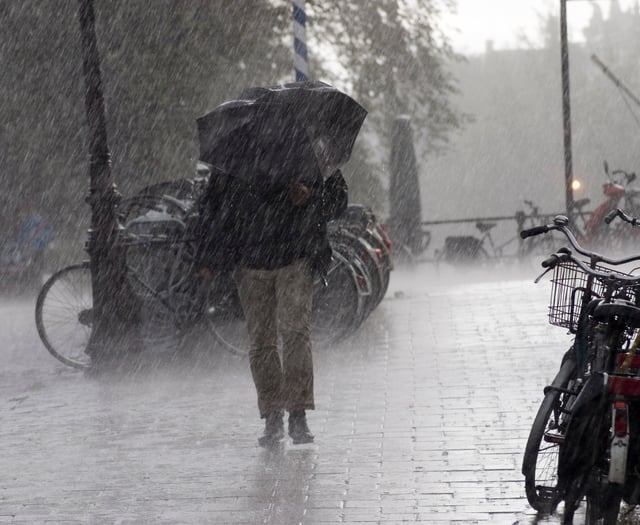Heavy rain expected today with patchy drizzle tomorrow