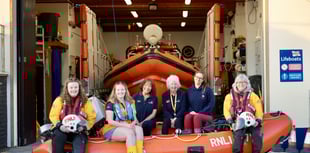 Crew members at Aberystwyth RNLI celebrate International Women's Day