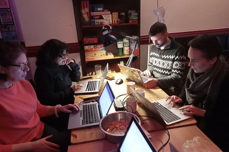 Volunteer editors at Machynlleth's fifth Wikipedia edit-a-thon