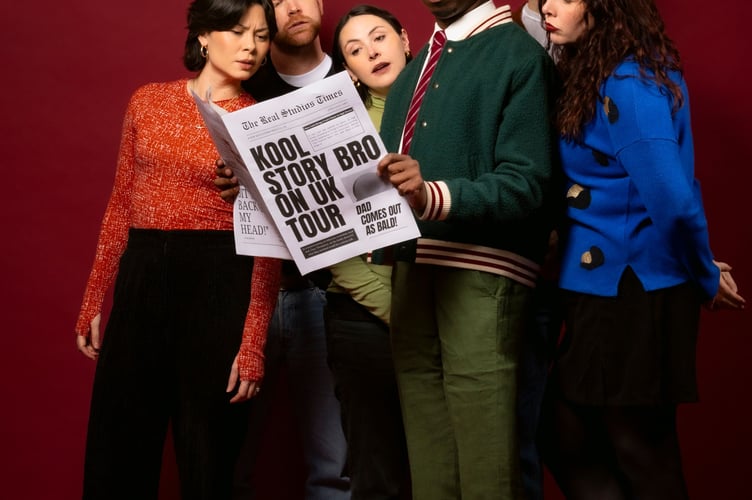 Kiell Smith-Bynoe and some of the cast of 'Kool Story Bro'. Photo: Bardha Krasniqi
