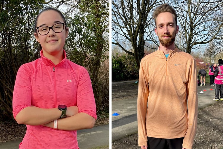 First man and woman across the line - Katie Brazier and Janoš Vranek