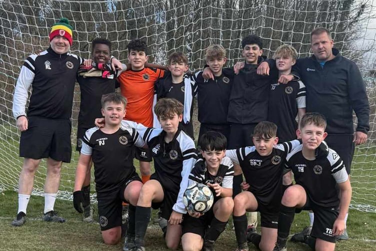 Bow St Magpies with coaches Huw Jones and Rhys Lewis