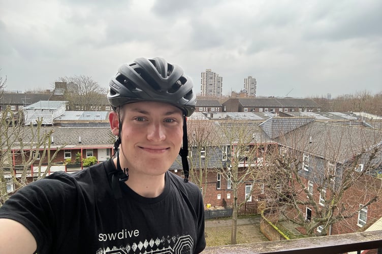 Bobby Crosby, comms advisor to Montgomeryshire MP Steve Witherden, is cycling coast to coast as part of the governments 'Fit for Office' challenge