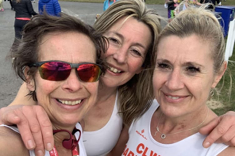 Jane Lou and Eleri at the Great Welsh Half Marathon