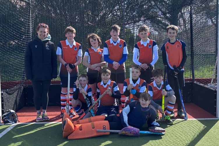Back left to right: Amelia Dunn (coach), Ben Rosamilia, James Evans, Cai, Davies, Euan Bird, Hugh Roberts. Front left to right: Macsen Dunn, Osian Kojs, Elgan Puw, Eli Steele; Front: Ollie Schlangen (GK) (Photo: Adrian Bird)