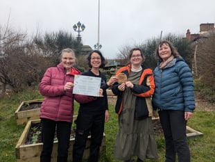 Volunteers given national award for Aber garden and workshop space