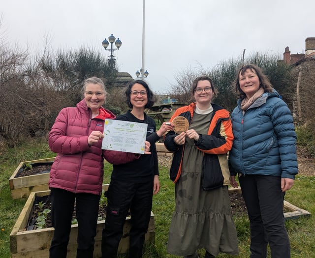 Volunteers given national award for Aber garden and workshop space