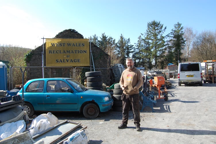 Joab Hustings, owner of the newly relocated West Wales Reclamation Yard