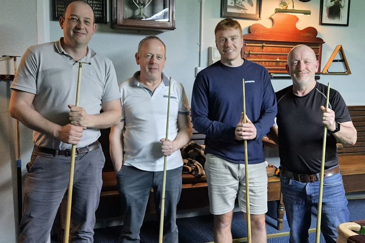 The finalists at Aberaeron Snooker Club