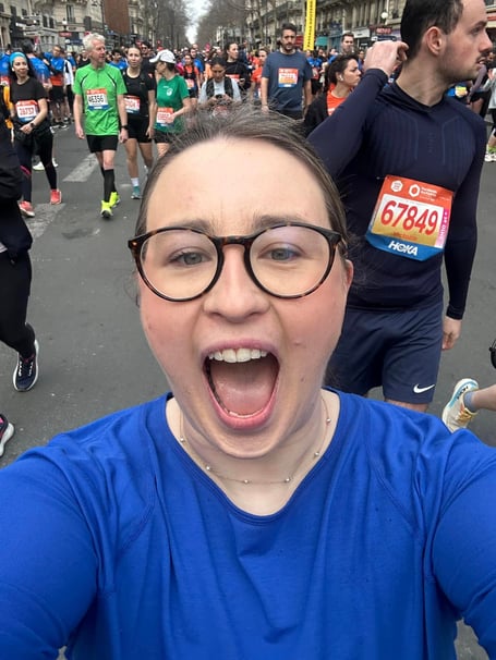 Sophie Rudge at the Paris Half Marathon in March