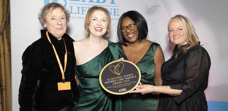 From left Linda Bassett Cerian Llewellyn Tipswalo Day and Dana Scott with the award