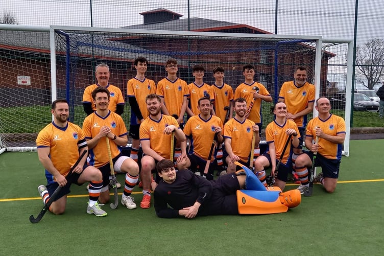 Dysynni men's team are through to the Cup Challenge finals. Back left to right: Spencer Pughe, Lucas Porrett, Noah Cooper, Harri Price, Cian Haig, Joel Henderson and Martin Hadaway. Middle left to right: Rhys Hughes, Ed Ifla, Sam Kelsey, Ryan Goddard, Gerallt Jones, Kai Worthington and Jack Fox. Front: Iwan Williams (GK) (Photo credit: Sue Williams)