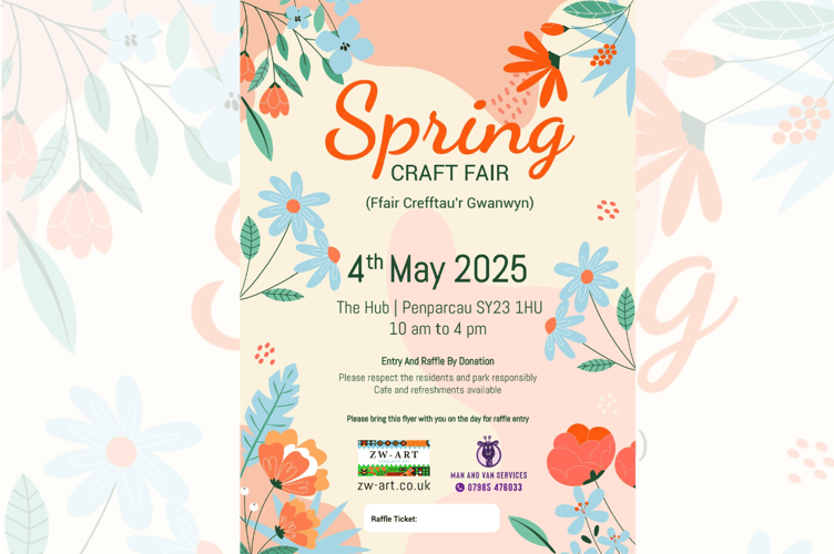 A spring craft fair is being held at Penparcau Community Hub on 4 May