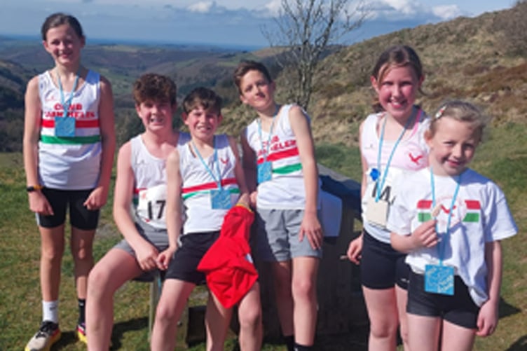 Sarn Helen youngsters at the Nant Yr Arian Silver Trail Event