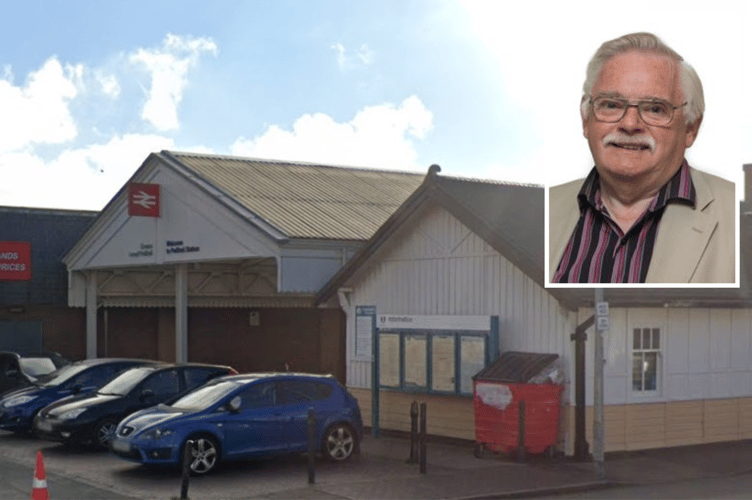 Cllr Eryl Jones Williams (Photo: Gwynedd Council) and Pwllheli Station (Photo: Google map)