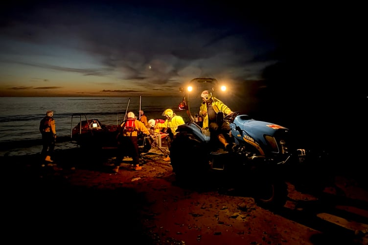 Borth RNLI image of the night launch