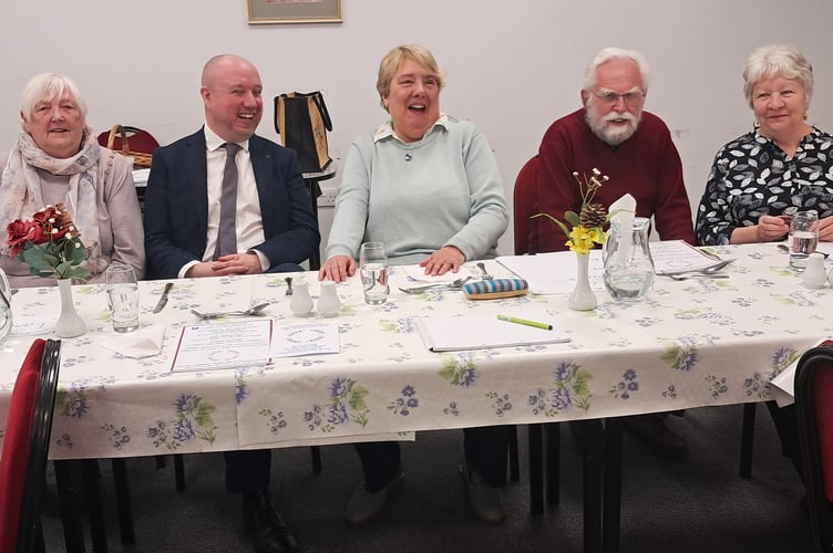 Members of the South Meirionnydd Older People Forum and their guest, Mabon ap Gwynfor MS