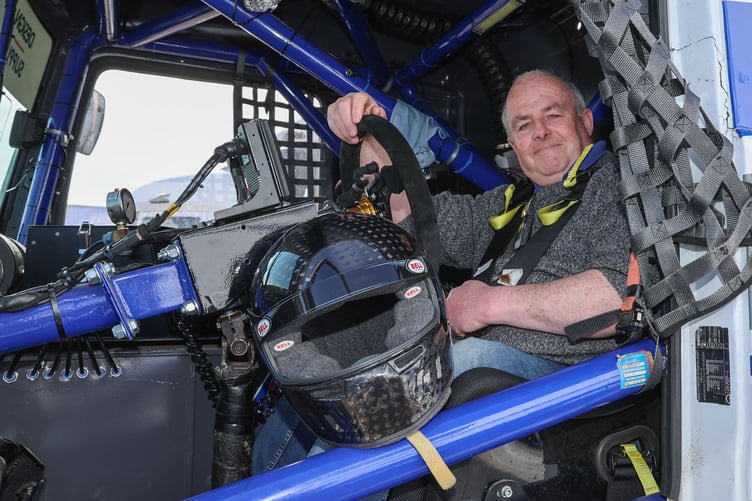 Gary Jones got behind the steering wheel of one of the 100mph trucks after being treated to a spin around the circuit with ten times British Champion Stuart Oliver in a tracing ruck