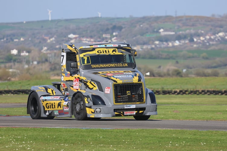 Stuart Oliver in action going around the Pembrey Circuit