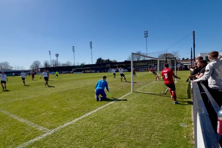 John Littlemore scores for Porthmadog
