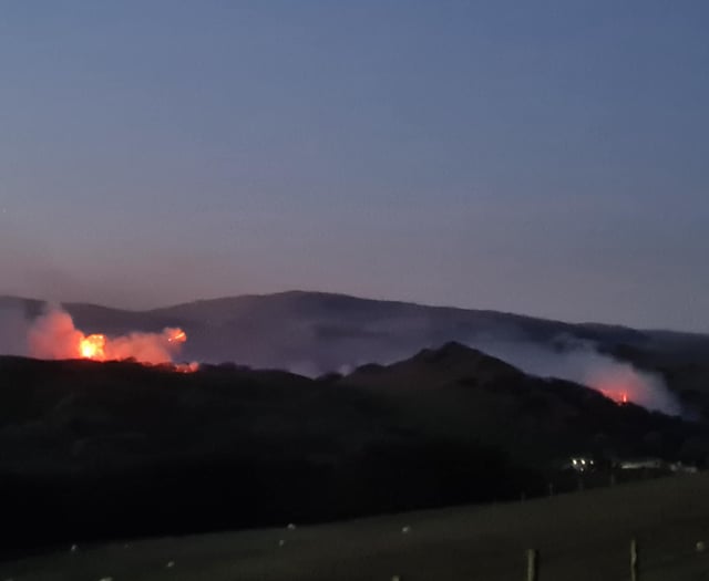 Smoke rises from Cwm Rheidol fire