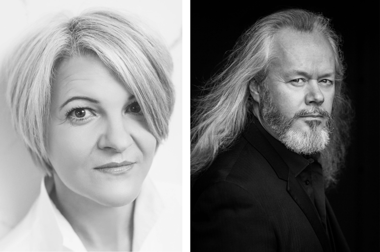 soprano soloist, Linda Richardson, left, and baritone Paul Carey Jones, right