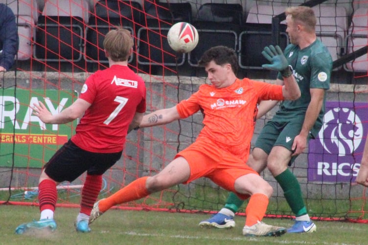 Rhys Alun Williams pounces for his second goal of the afternoon (Photo: Stuart Townsend)