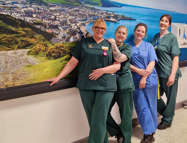 Staff at Ystwyth Ward at Bronglais Hospital