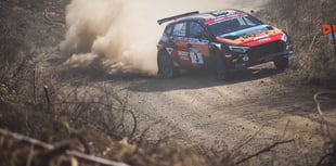 Newcastle Emlyn's James Williams makes a point on the Carlisle Stages