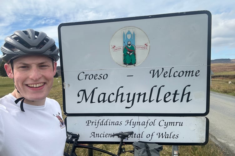 Bobby Crosby from the office of Steve Witherden MP cycled 323 miles for Ponthafren, a mental health charity based in Newtown and Welshpool