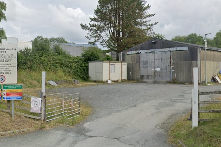 Former council depot in Llanbrynmair
