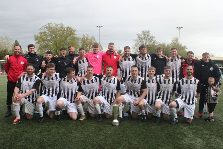 The Barmouth squad with the Emrys Morgan Cup