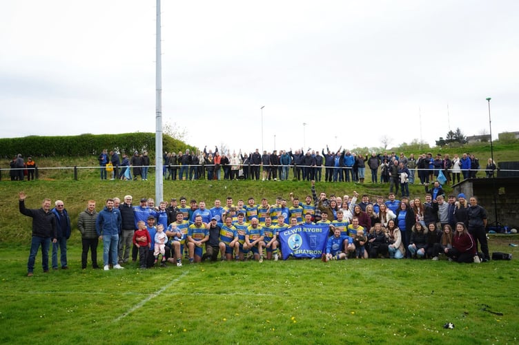 Celebrations after Aberaeron secured promotion (Photo: William Carne)