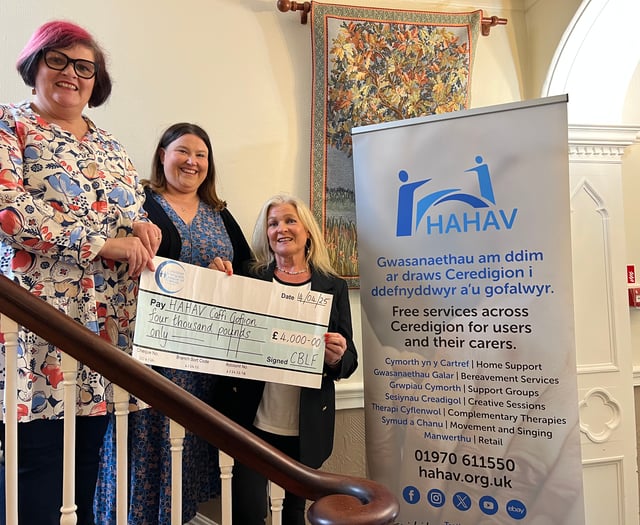 Aberystwyth charity receives £4,000 donation
