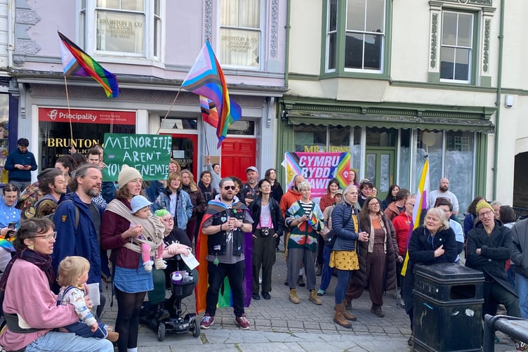Banners said 'a free Wales for all', 'support trans rights' and 'minorities aren't your enemies'