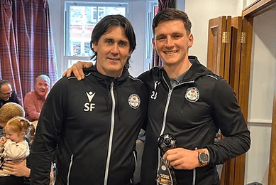 Ross White with Bala assistant manager Steve Fisher
