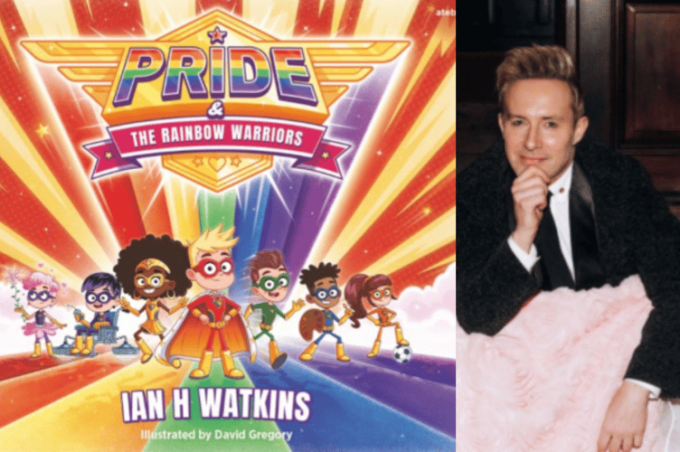 Ian H Waatkins, right, and the cover of his book. Images: Atebol
