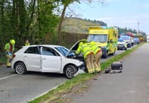 Driver taken to hospital following Penrhyncoch collision