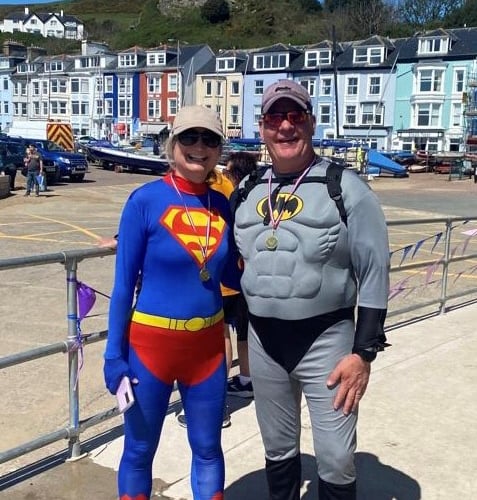 Participants who took part in Slip to the Brit 2024, which raised nearly £2,000 for the Wales Air Ambulance