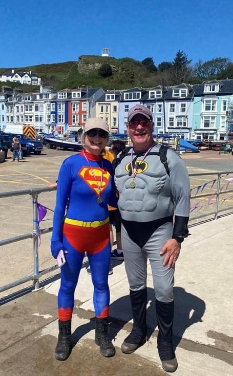 Participants who took part in Slip to the Brit 2024, which raised nearly £2,000 for the Wales Air Ambulance