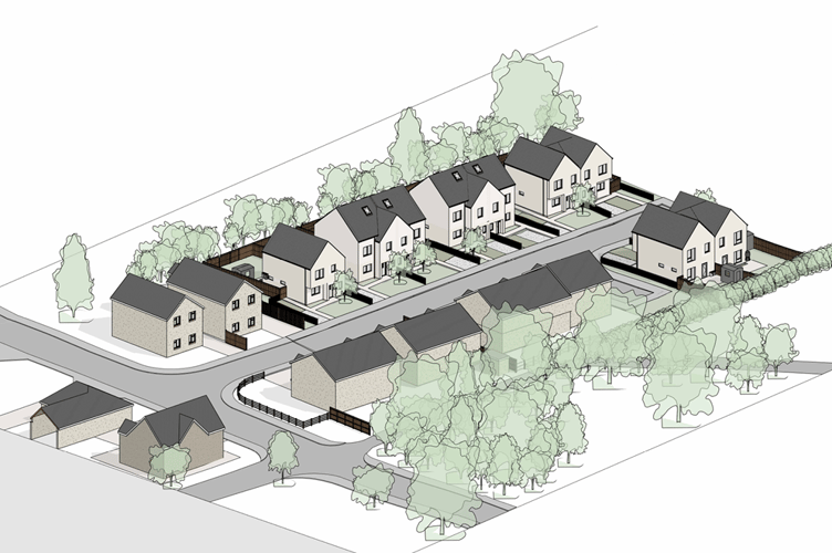 3D site plan for Tŷ Gwynedd, Morfa Nefyn. Image: Saer Architects